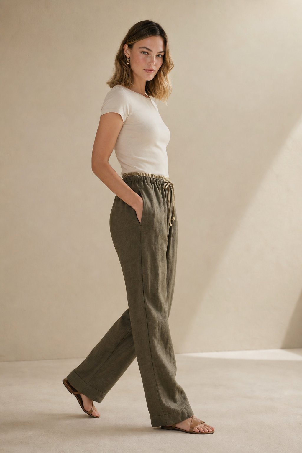 Lavisa - Relaxed Tapered Linen Everyday Trousers