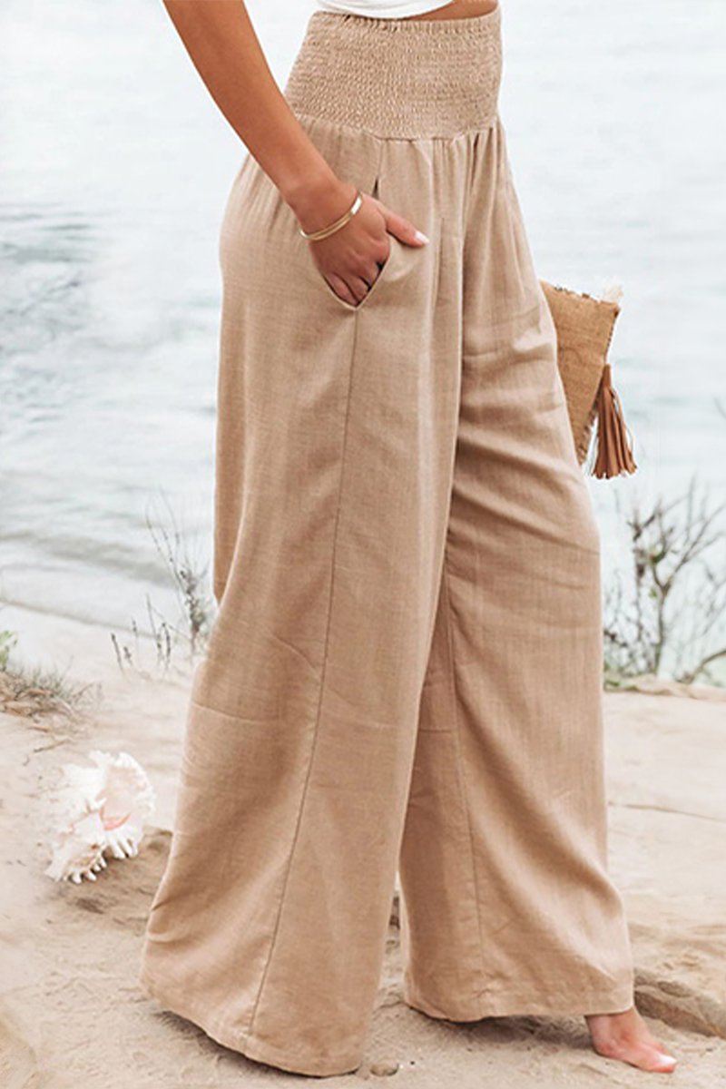 Lavisa - High Waisted Linen Wide Leg Pants
