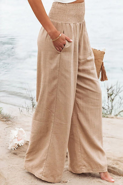 Lavisa - High Waisted Linen Wide Leg Pants