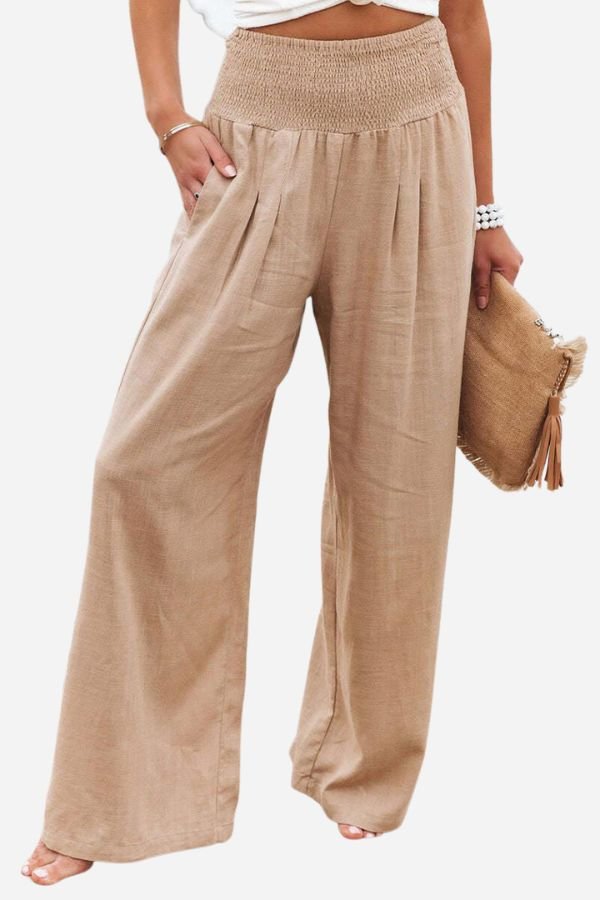 Lavisa - High Waisted Linen Wide Leg Pants