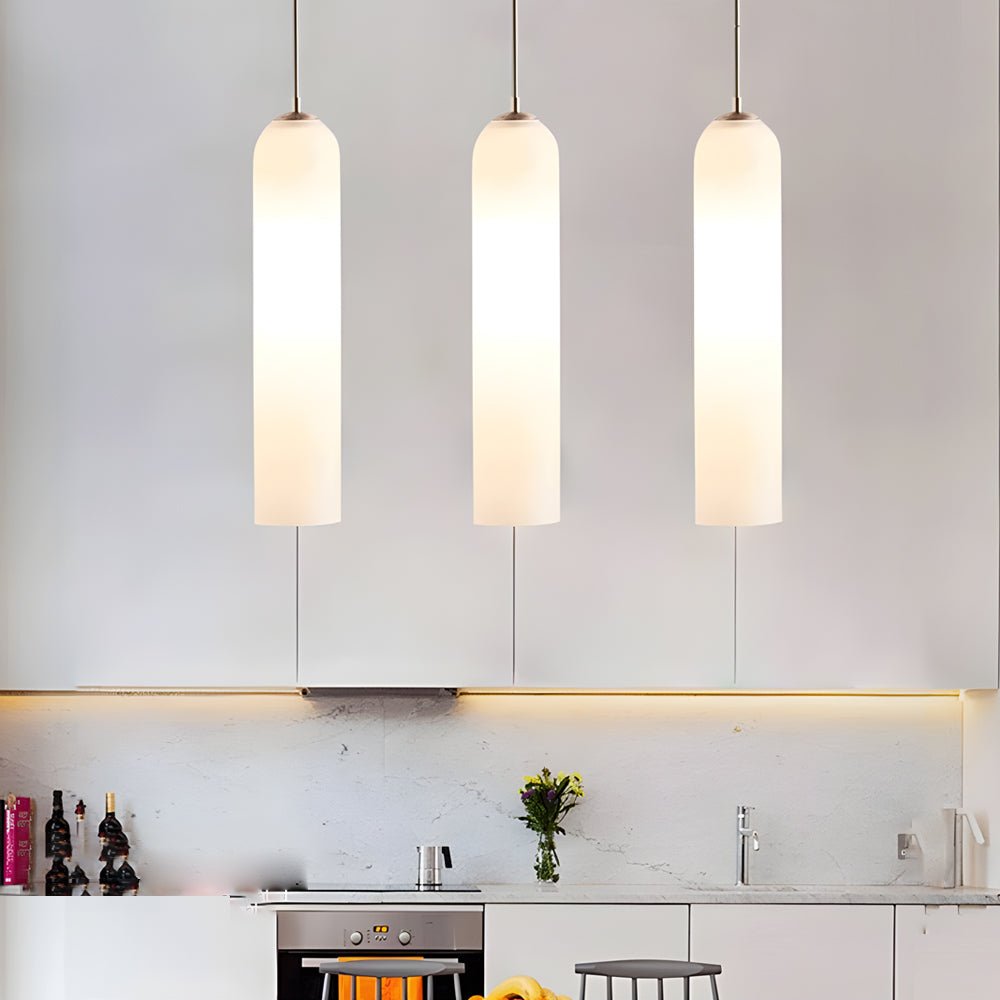 Lavisa - Long Milk Glass Bottle Pendant Light