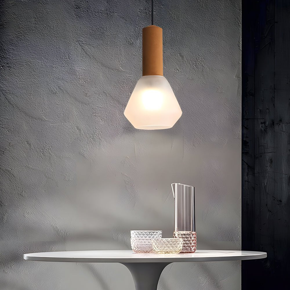 Lavisa - Copper Glass Jar Pendant Light with Wood