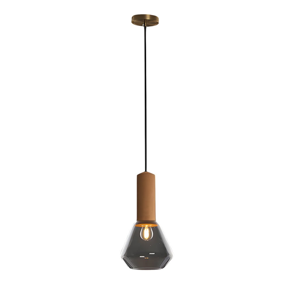 Lavisa - Copper Glass Jar Pendant Light with Wood