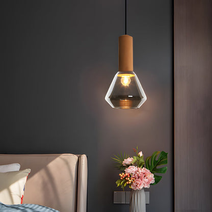 Lavisa - Copper Glass Jar Pendant Light with Wood