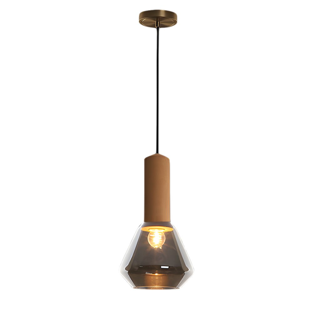 Lavisa - Copper Glass Jar Pendant Light with Wood