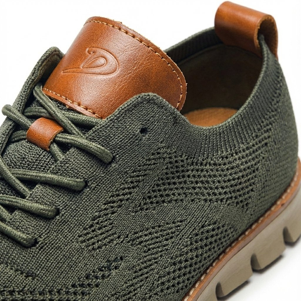 Men's Breathable Mesh Lace-Up Casual Trainers - Back View | Lavisa