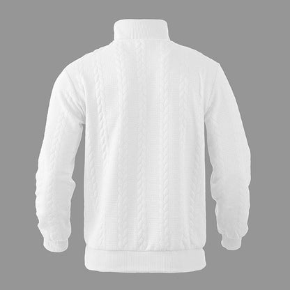 Lavisa - Men's Cable Knit Sweater Quarter-Zip Pullover Jumper