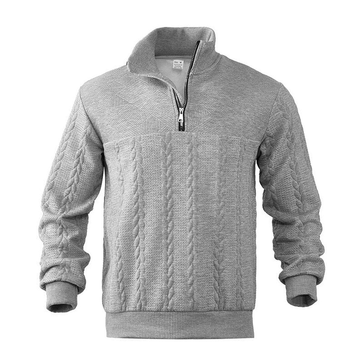 Lavisa - Men's Cable Knit Sweater Quarter-Zip Pullover Jumper