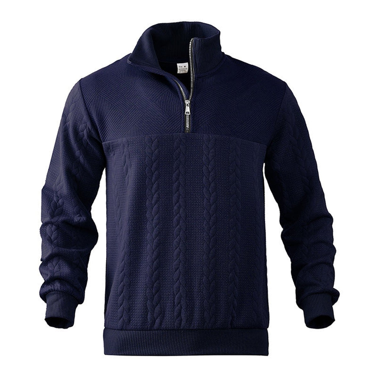 Lavisa - Men's Cable Knit Sweater Quarter-Zip Pullover Jumper