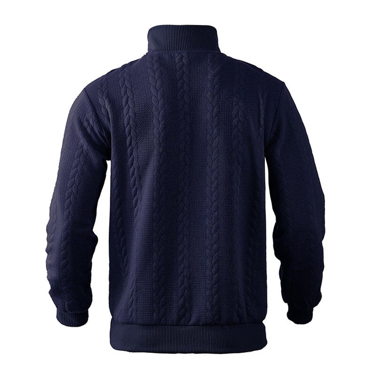 Lavisa - Men's Cable Knit Sweater Quarter-Zip Pullover Jumper