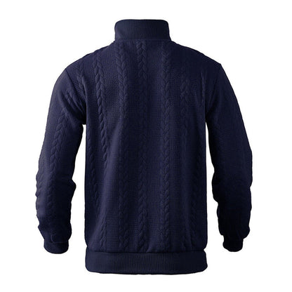 Lavisa - Men's Cable Knit Sweater Quarter-Zip Pullover Jumper