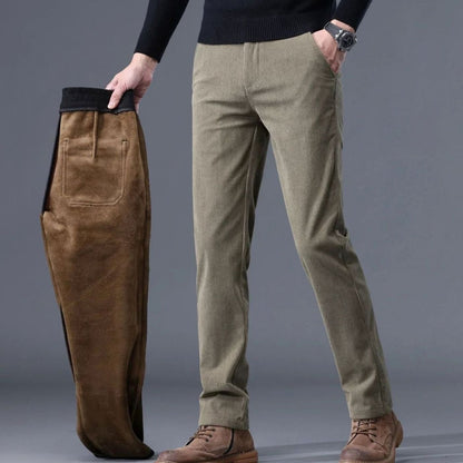Lavisa - Mens Fleece Lined Corduroy Straight Fit Pants