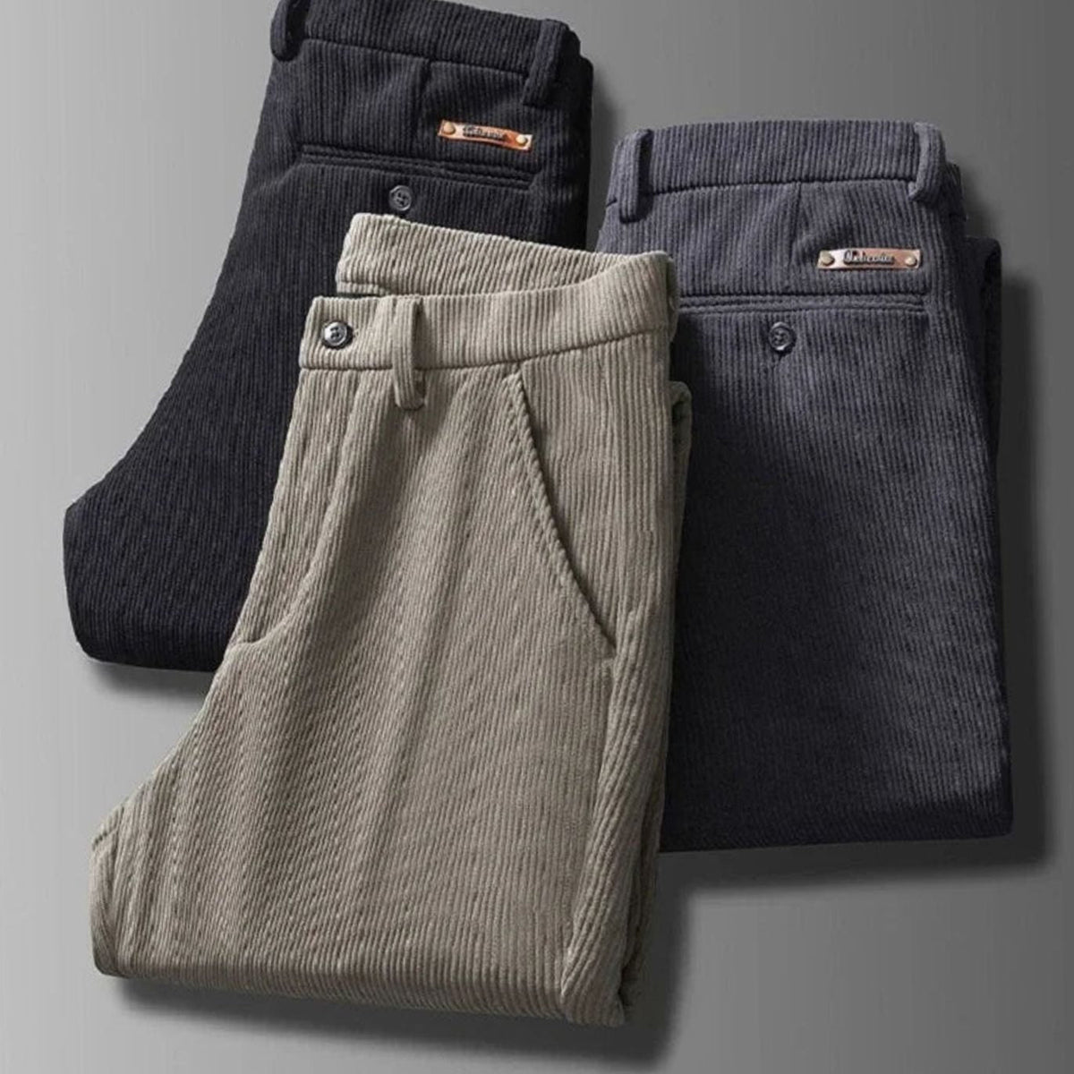 Lavisa - Mens Fleece Lined Corduroy Straight Fit Pants
