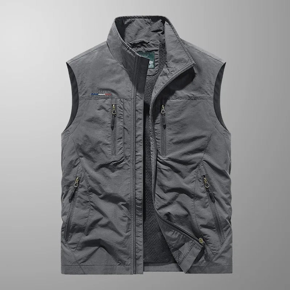 Mens Gilet Lightweight Breathable Multi-Pocket Outdoor Vest - Back View | Lavisa