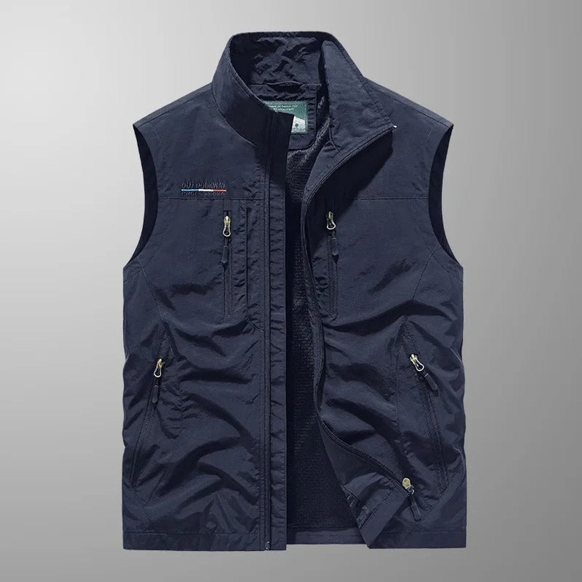 Mens Gilet Lightweight Breathable Multi-Pocket Outdoor Vest - Lifestyle & Model Angle | Lavisa