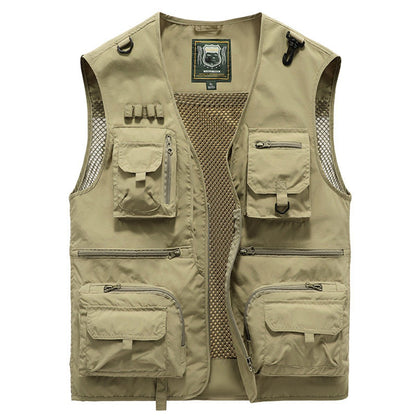 Lavisa - Mens Gilet Multi-Pocket Lightweight Outdoor Fishing Vest