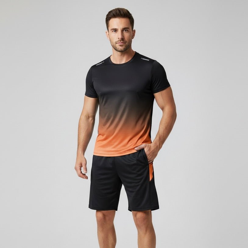 Men's Gradient Quick-Dry Breathable T-Shirt Shorts Activewear Set - Variant Style 11 | Lavisa