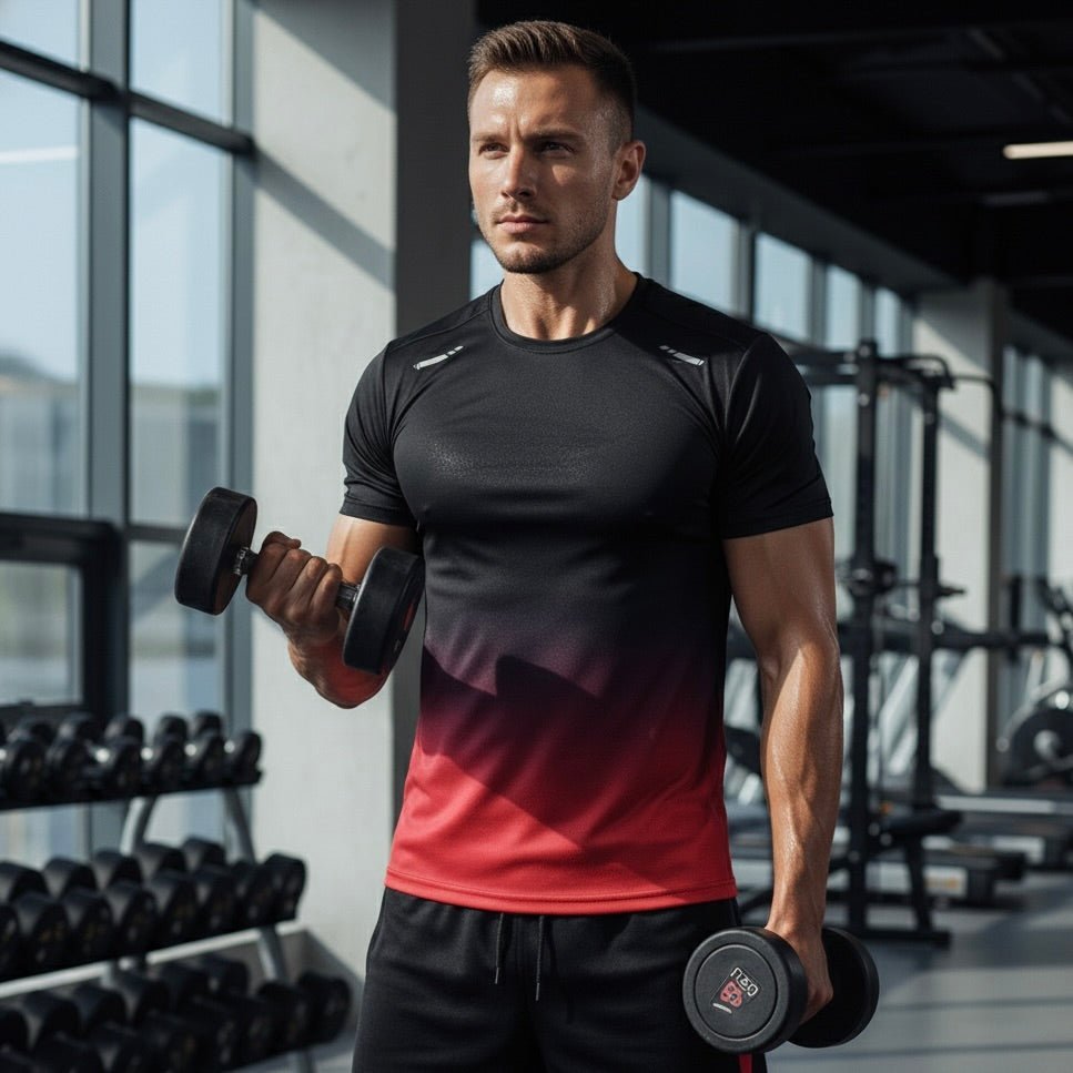 Men's Gradient Quick-Dry Breathable T-Shirt Shorts Activewear Set - Variant Style 6 | Lavisa