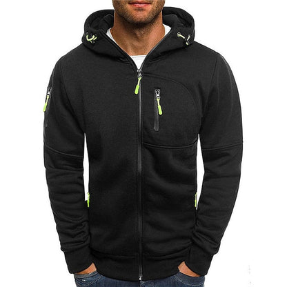 Lavisa - Mens Knit Sweater Zip-Up Hooded Fleece Pullover Multi-Pocket