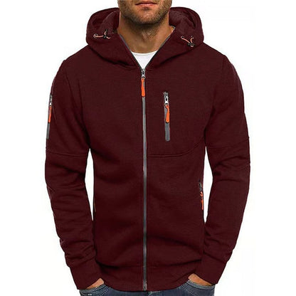 Lavisa - Mens Knit Sweater Zip-Up Hooded Fleece Pullover Multi-Pocket