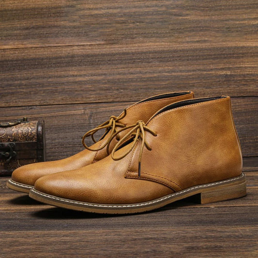 Lavisa - Men's Lace-Up Chukka Boots Ankle Faux Leather