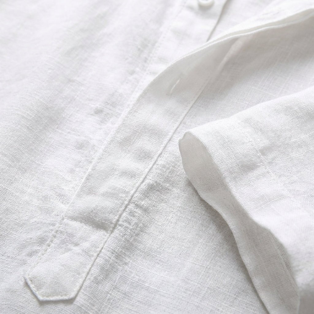 Lavisa - Men's Linen Mandarin Collar Henley Shirt