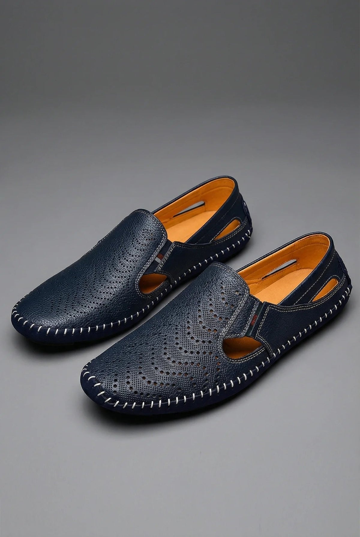Men's Perforated Slip-On Breathable Summer Loafers - Side Angle | Lavisa