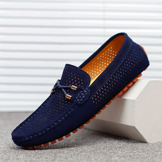 Lavisa - Men's Perforated Suede Slip-On Loafers