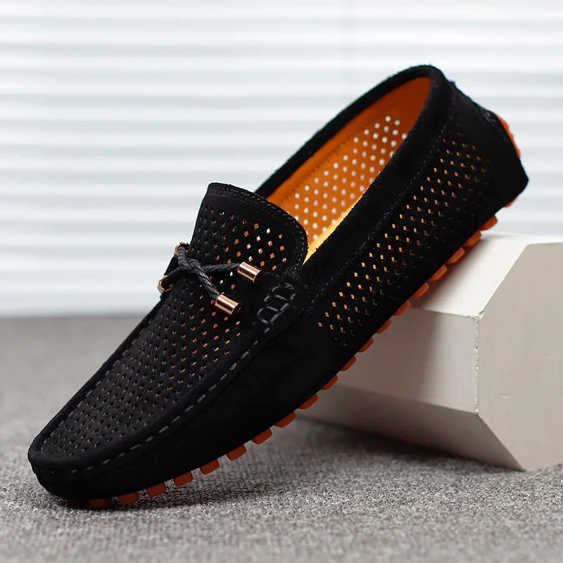 Men's Perforated Suede Slip-On Loafers - Variant Style 10 | Lavisa
