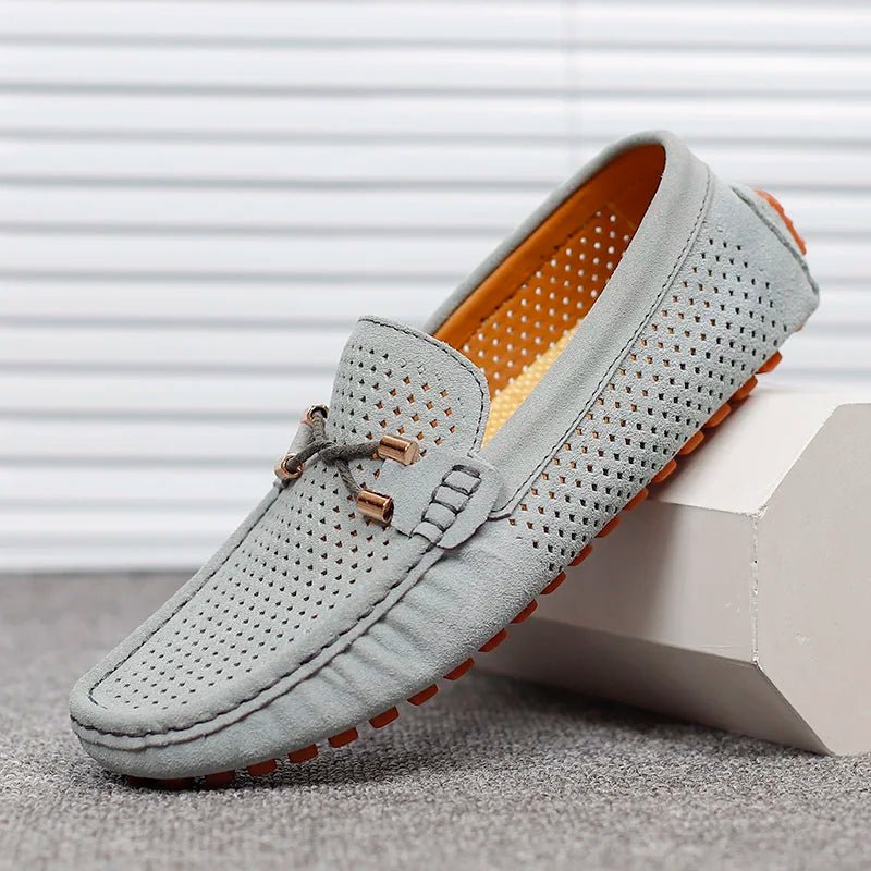 Men's Perforated Suede Slip-On Loafers - Variant Style 11 | Lavisa