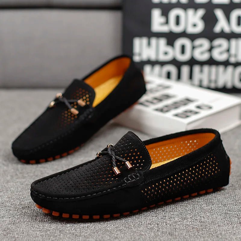 Men's Perforated Suede Slip-On Loafers - Variant Style 8 | Lavisa