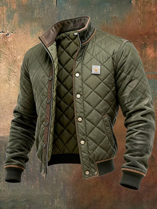 Lavisa - Men's Quilted Jacket Insulated Stand-Collar Bomber