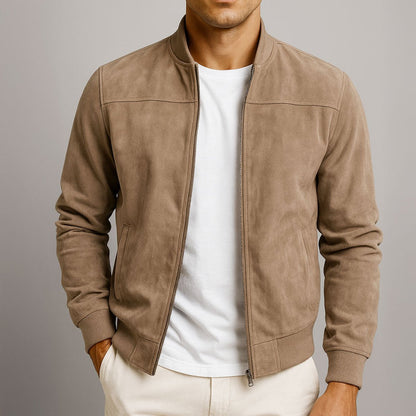 Lavisa - Mens Quilted Jacket Slim-Fit Suede Bomber Jacket