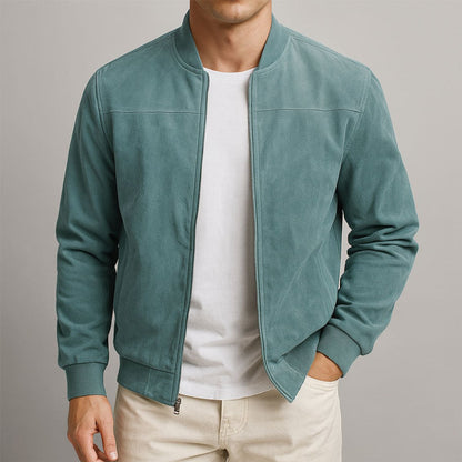 Lavisa - Mens Quilted Jacket Slim-Fit Suede Bomber Jacket