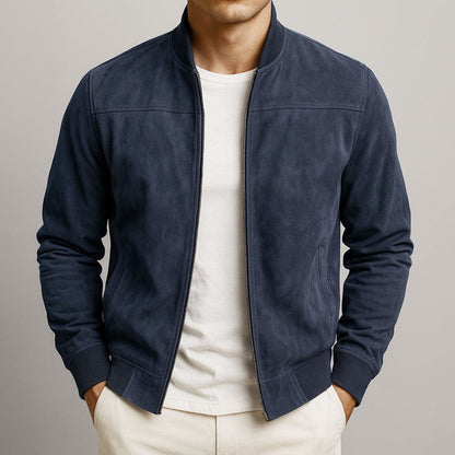 Lavisa - Mens Quilted Jacket Slim-Fit Suede Bomber Jacket