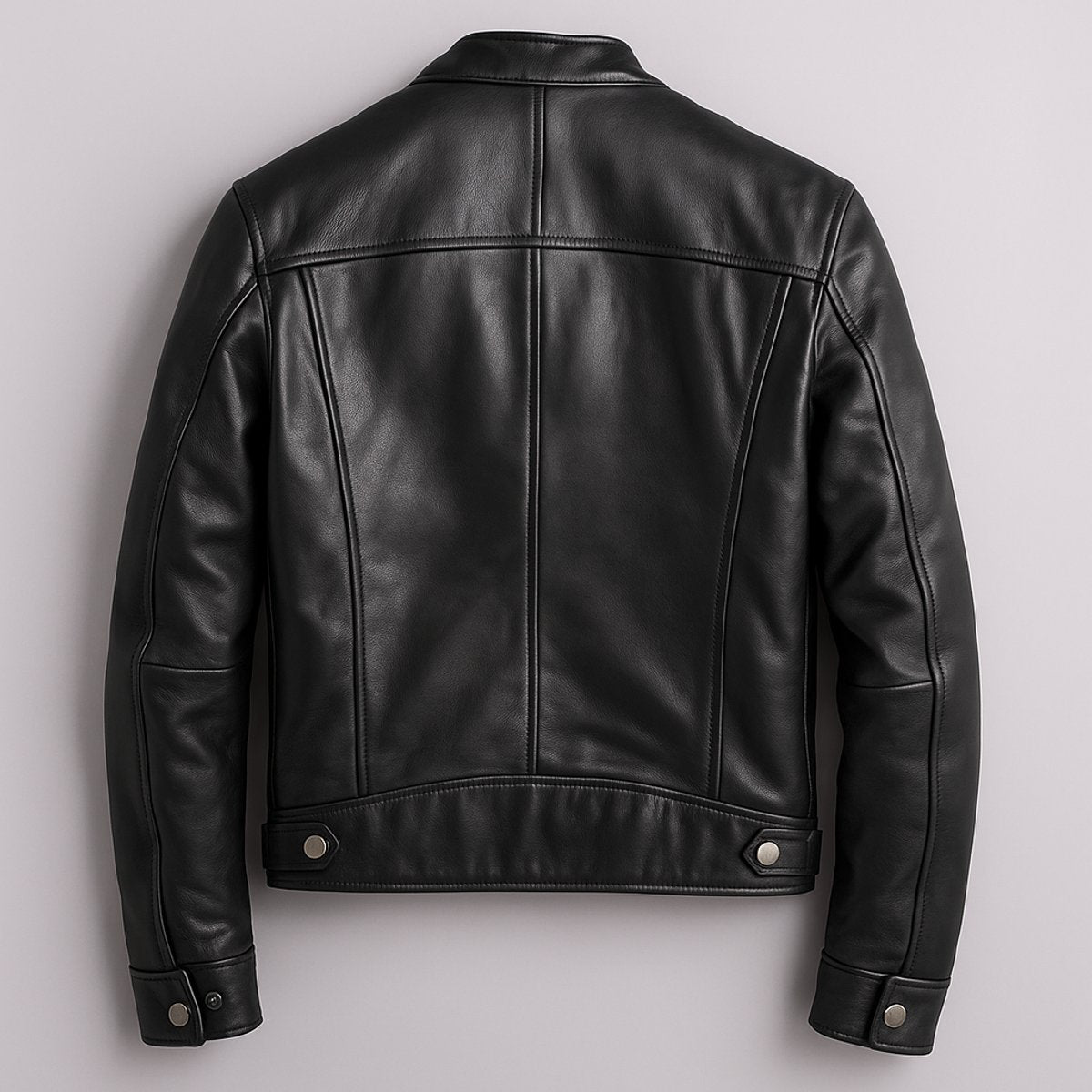 Mens Quilted Jacket Vintage Biker Style Full-Zip Leather Look - Close-Up Texture & Detail | Lavisa