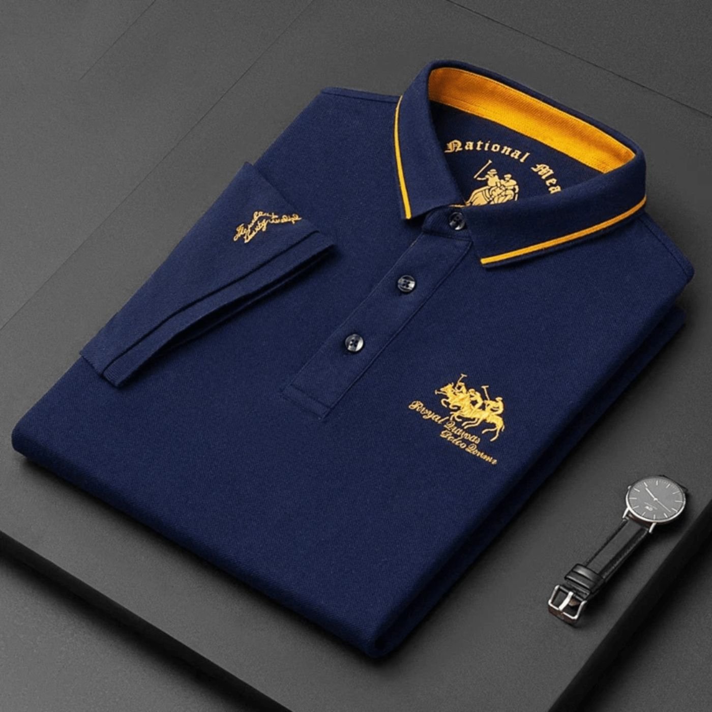 Lavisa - Men's Short-Sleeve Tipped-Collar Cotton Polo Shirt
