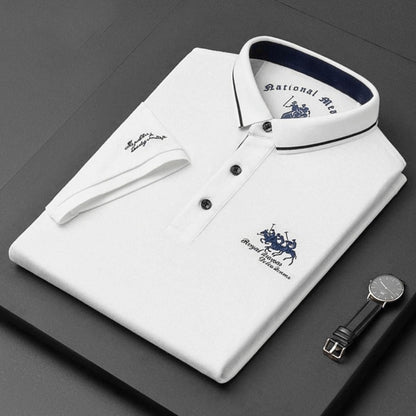 Lavisa - Men's Short-Sleeve Tipped-Collar Cotton Polo Shirt