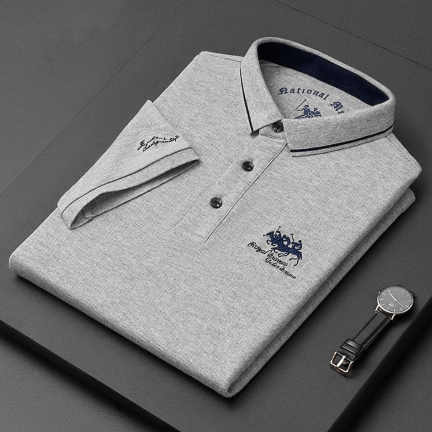 Lavisa - Men's Short-Sleeve Tipped-Collar Cotton Polo Shirt