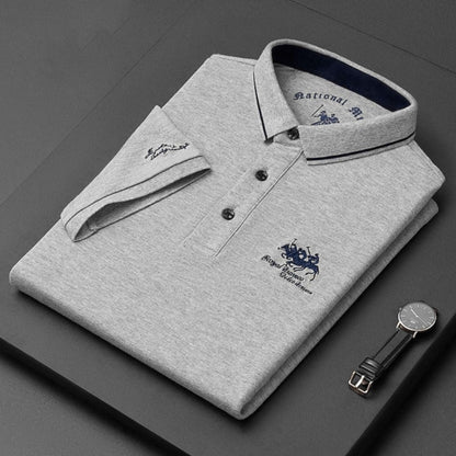 Lavisa - Men's Short-Sleeve Tipped-Collar Cotton Polo Shirt