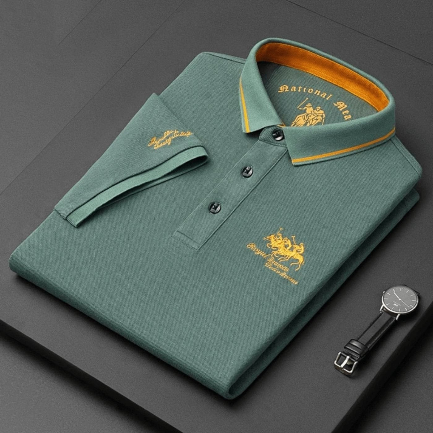 Lavisa - Men's Short-Sleeve Tipped-Collar Cotton Polo Shirt