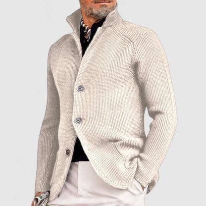 Men's Waffle-Knit Button-Up Cardigan Relaxed Fit Jumper - Variant Style 8 | Lavisa