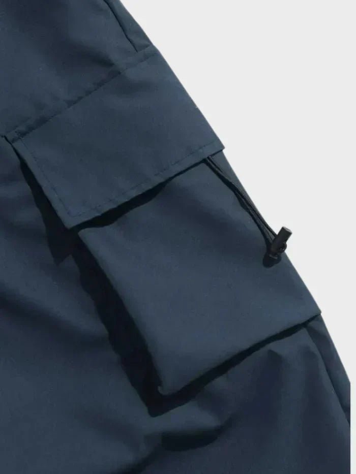 Men's Wide-Leg Cargo Trousers with Adjustable Toggle Cuffs - Lifestyle & Model Angle | Lavisa