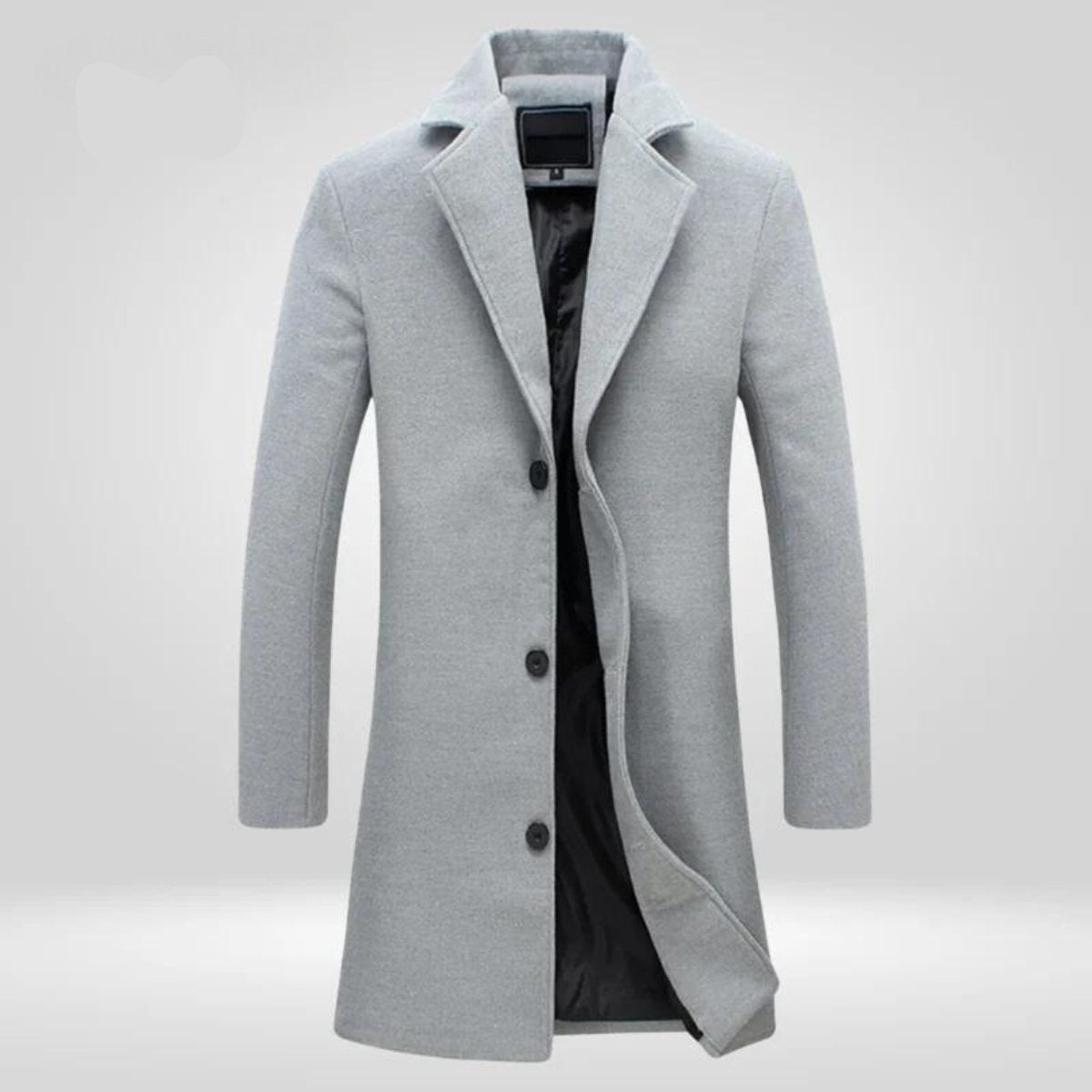 Lavisa - Mens Wool Coat Single-Breasted Long Overcoat