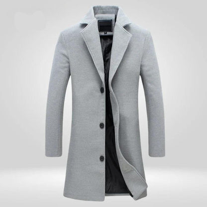 Lavisa - Mens Wool Coat Single-Breasted Long Overcoat