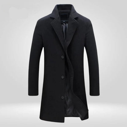 Lavisa - Mens Wool Coat Single-Breasted Long Overcoat