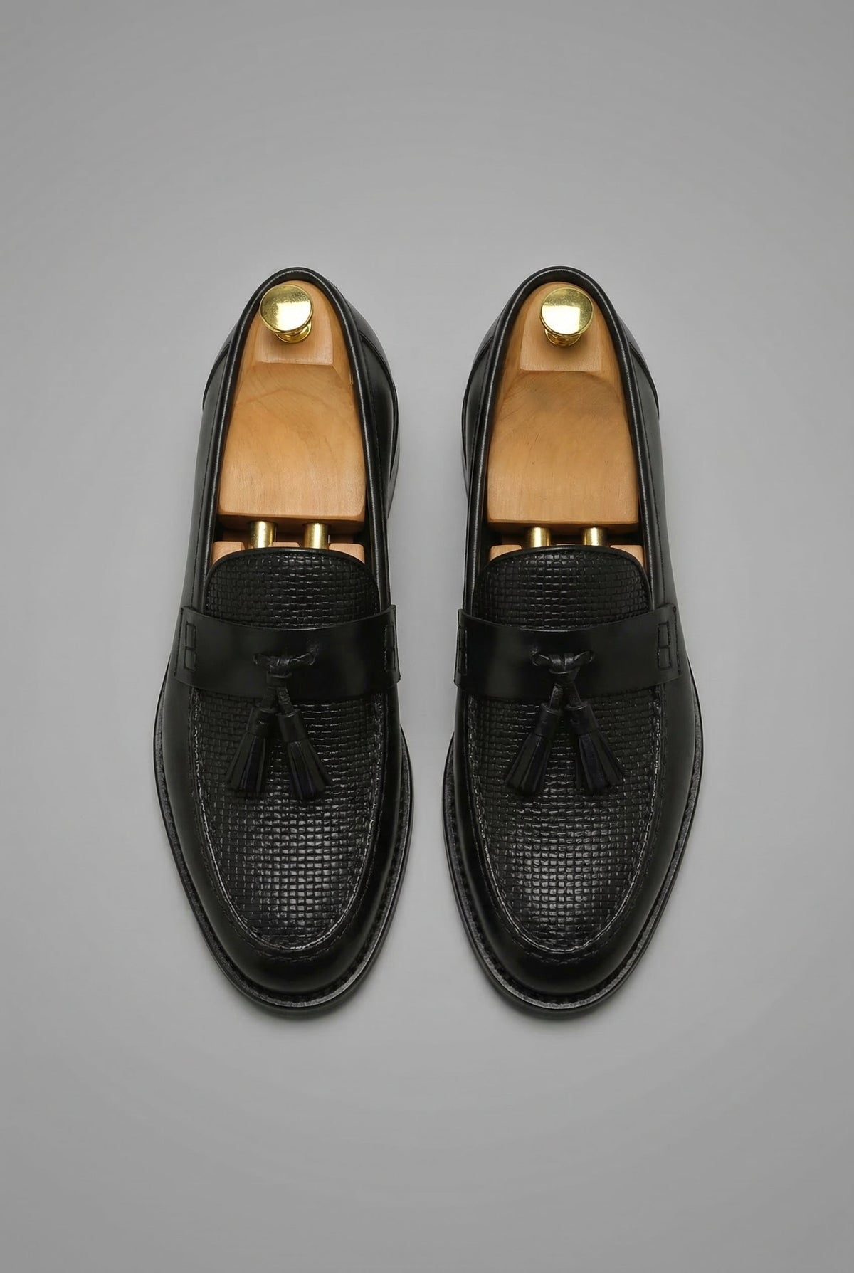 Men's Woven Tassel Slip-On Loafers Smart Formal Shoes - Side Angle | Lavisa