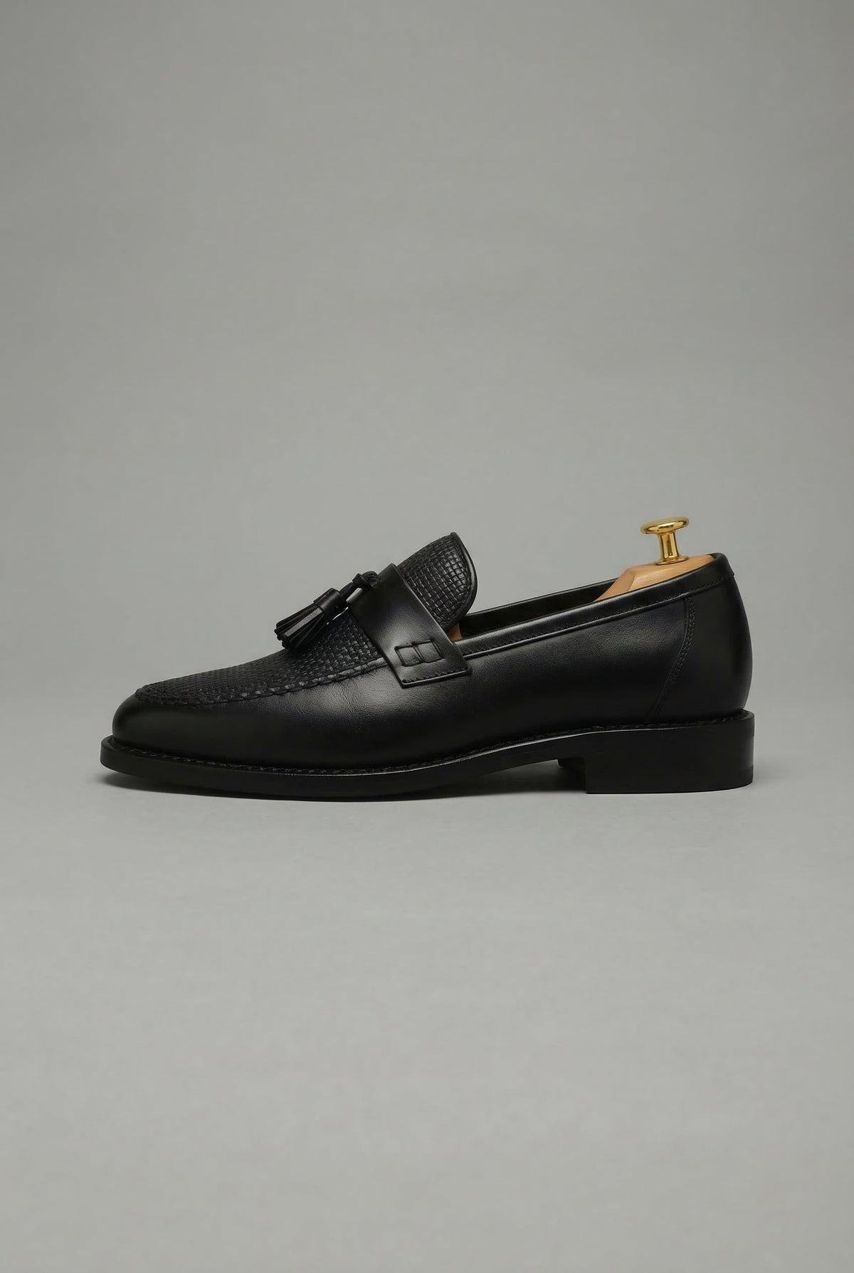 Men's Woven Tassel Slip-On Loafers Smart Formal Shoes - Back View | Lavisa