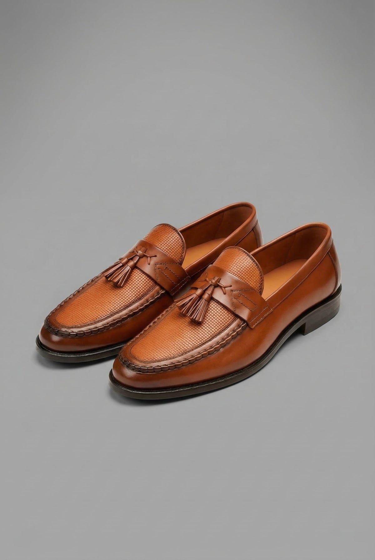 Men's Woven Tassel Slip-On Loafers Smart Formal Shoes - Lifestyle & Model Angle | Lavisa