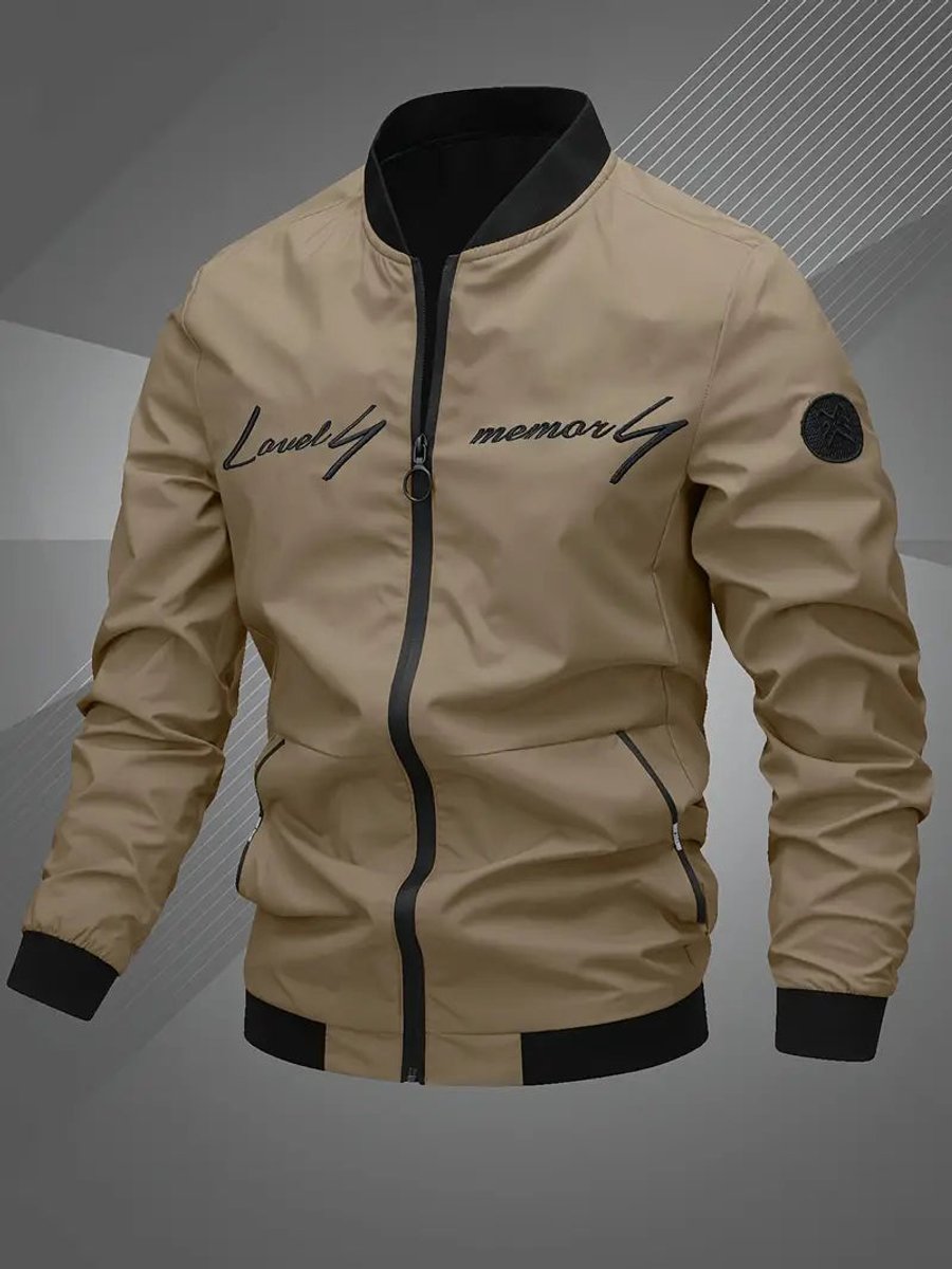 Men's Zip-Up Polyester Bomber Jacket Baseball Collar - Variant Style 9 | Lavisa